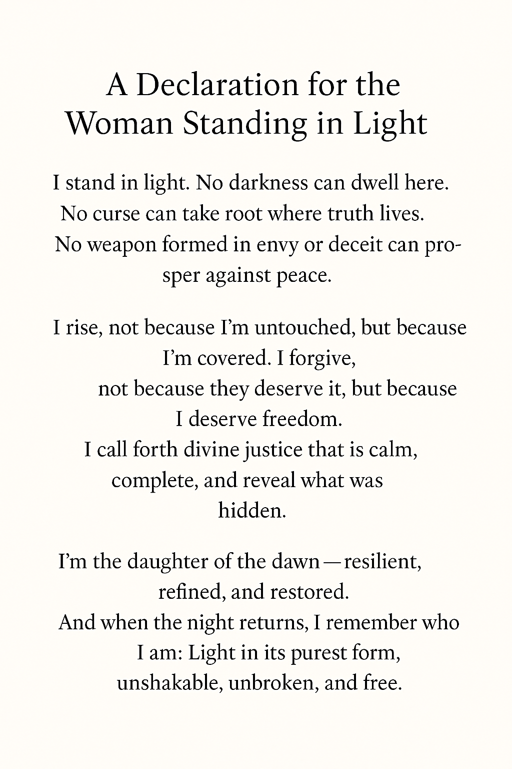 affirmation for women spiritual law of return light and faith